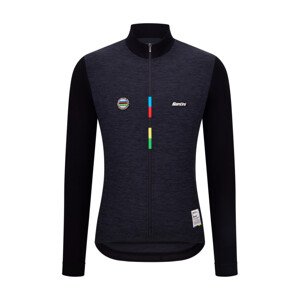 SANTINI Cyklistický dres s dlhým rukávom letný - UCI WORLD CHAMPION - čierna