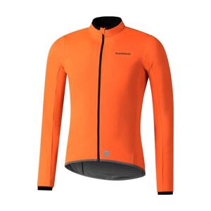 SHIMANO Cyklistická vetruodolná bunda - WINDFLEX - oranžová XL