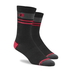 CRANKBROTHERS Cyklistické ponožky klasické - ICON MTB - čierna/červená/šedá L-XL