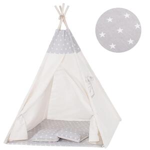 Detský stan tipi SPRINGOS TIP07 XXL – sivý s hviezdičkami