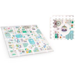 Detská podložka puzzle 120x120cm + figúrky Nukido Town 738000