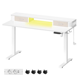Nastaviteľný písací stôl  60 x 140 x (72-120) VASAGLE LSD184W01