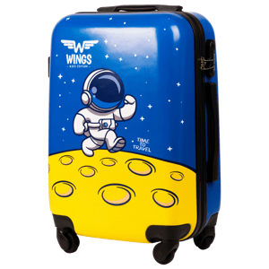 Detský kabínový tvrdý kufor Wings Blue Astronaut S
