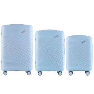 Sada kufrov 3 ks WINGS DQ181-05 LIGHT BLUE - svetlomodrá