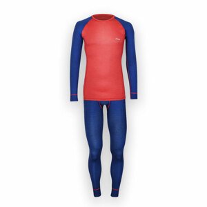 Pánsky merino set - tričko a spodky - tmavo modrá / červená, M - Medium